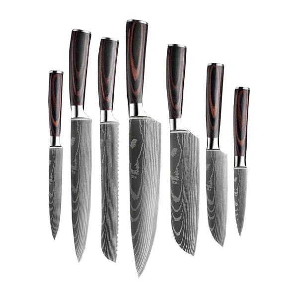 Rosewood Knife Set With Nakiri And Paring Knife For Kitchen Prep - OpalDwell