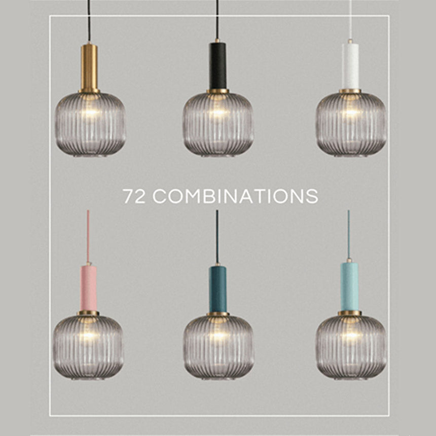 Fluted Glass Pendant Lamp for Vintage Decor