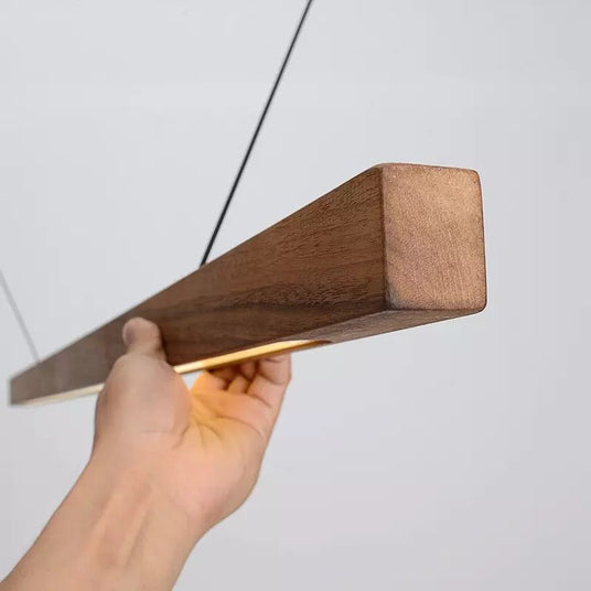 Wood Pendant Light Downward Shade Detail