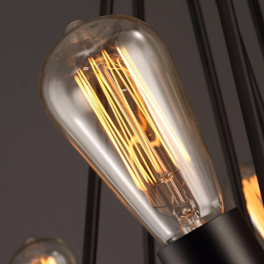 A single Edison filament lamp burning above the rope bound ring