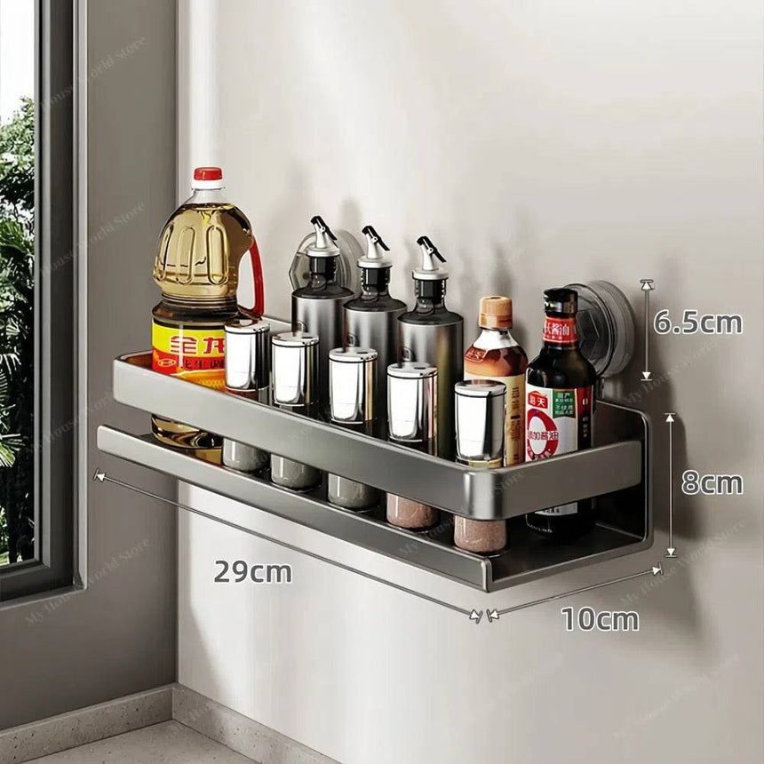 Vera Wall Mounted Suction Cup Spice Rack space-saving design - OpalDwell