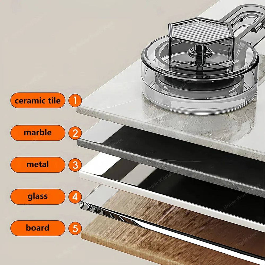 Vera Wall Mounted Suction Cup Spice Rack raised guardrails - OpalDwell