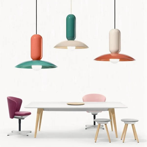 Colorful macaron-shaped pendant lamp for dining room