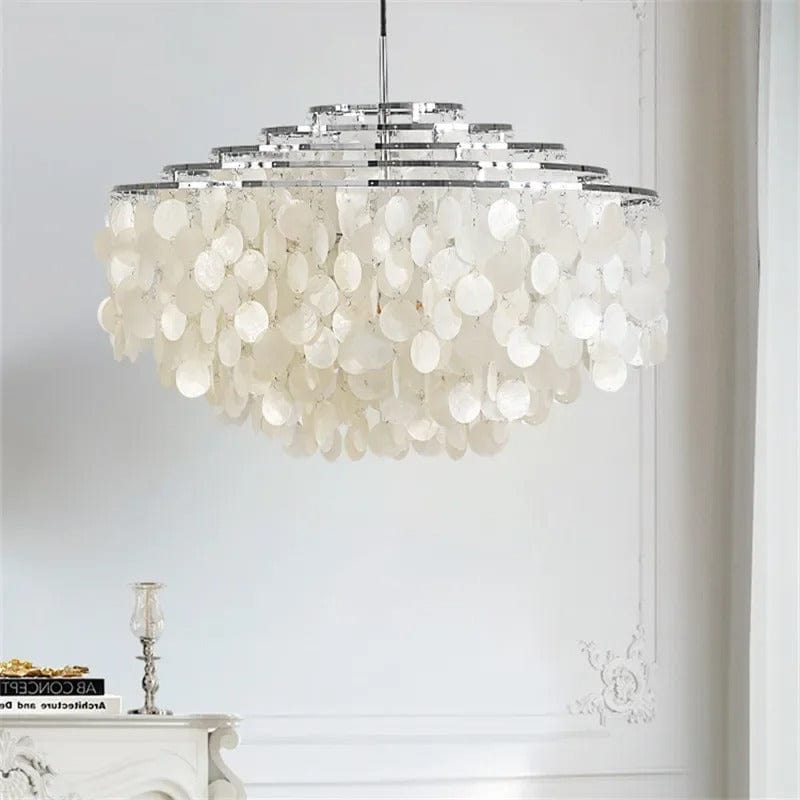 chrome chandelier soft ambient glow for dining room