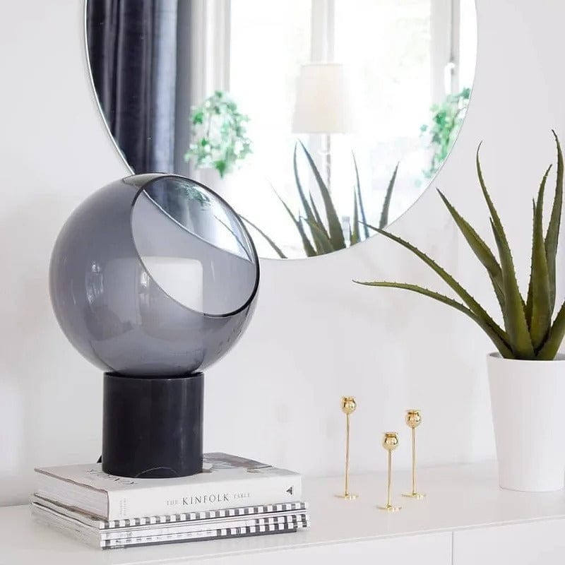 Clear glass and resin dome lamp fixture