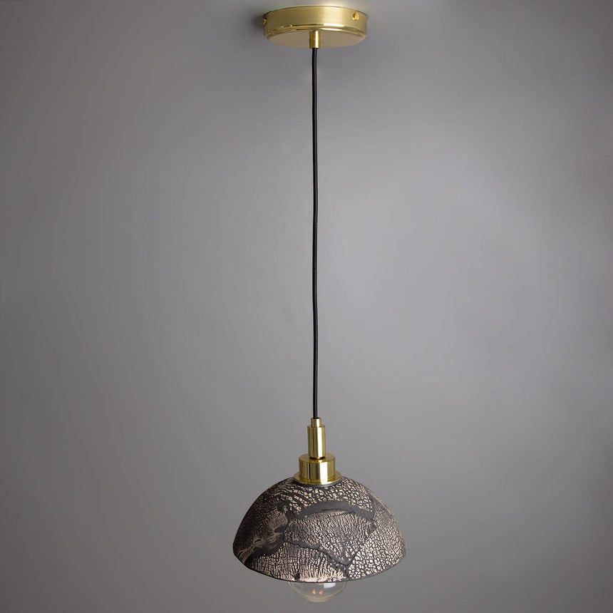 Ceramic dome pendant light - compact 20 cm silhouette
