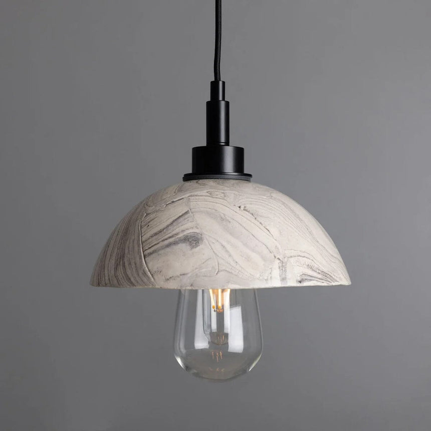 Marbled ceramic dome pendant light - IP44 waterproof rating