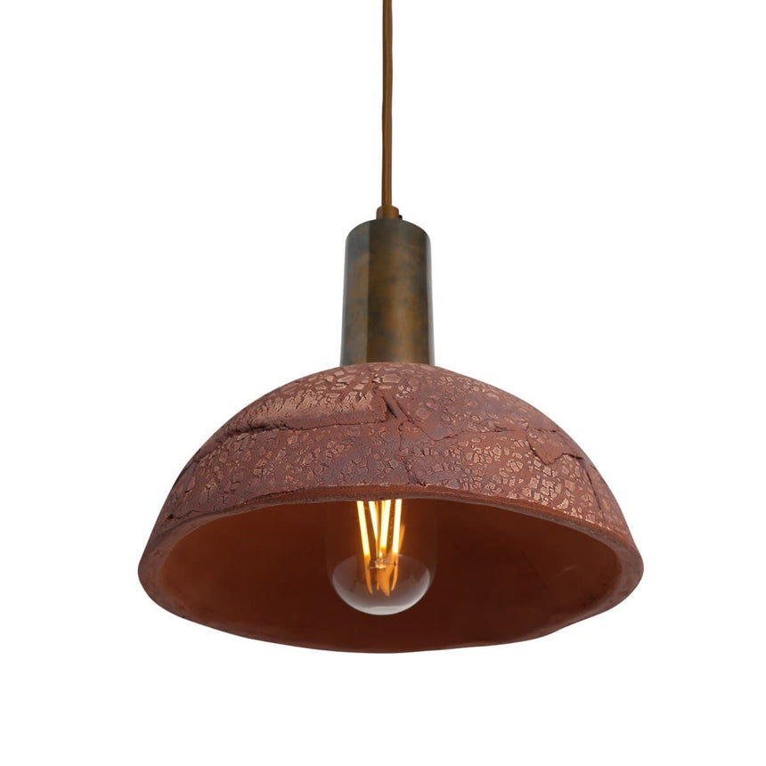 Ceramic pendant light with brass lamp holder