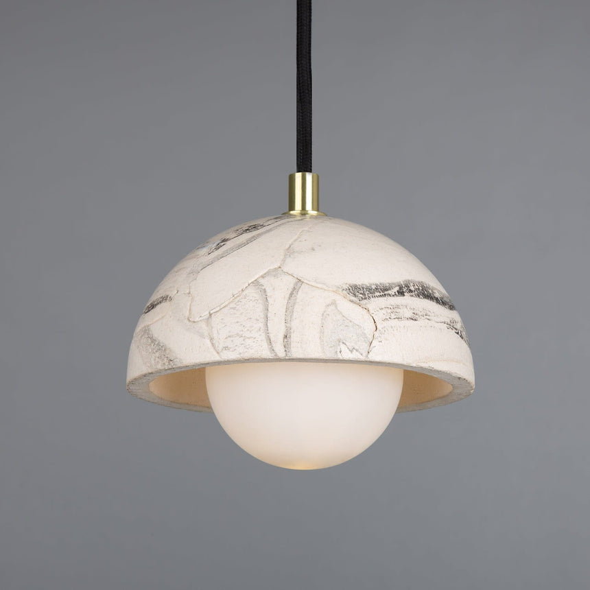 Ceramic Dome Pendant Light Textured Surface Detail