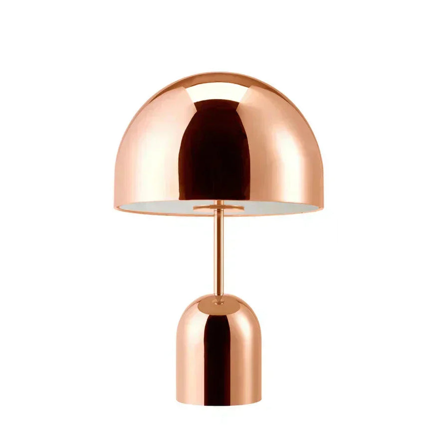 Table lamp installed on bedside table modern decor