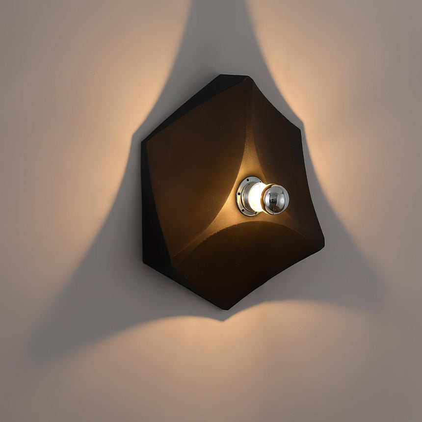 The black light lit, warm light glowing inside the fold
