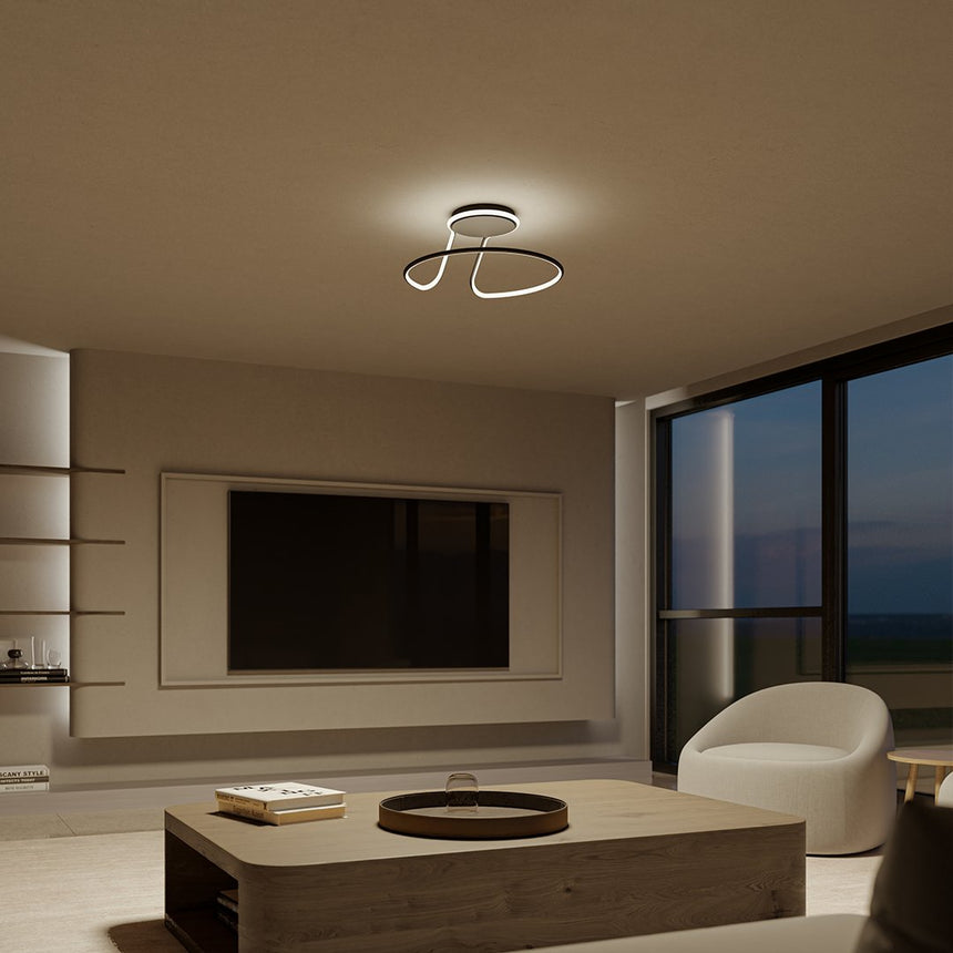 AuroraHalo LED Ceiling Light – Elegant Ring Design for Living Room