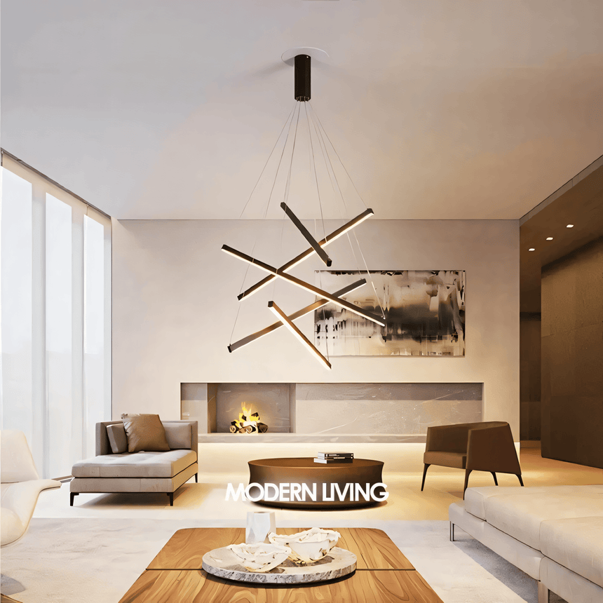Architectural Bar Chandelier for Entryway Lighting