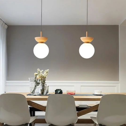 Scandinavian pendant light in glass for a living room