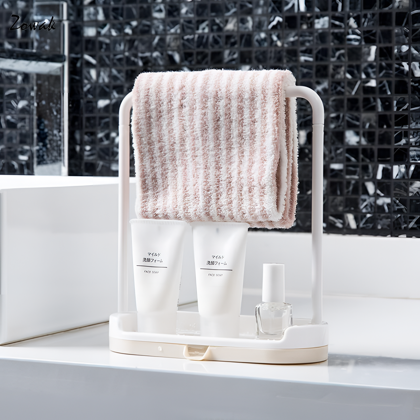 Stainless steel dishcloth holder for kitchen countertops