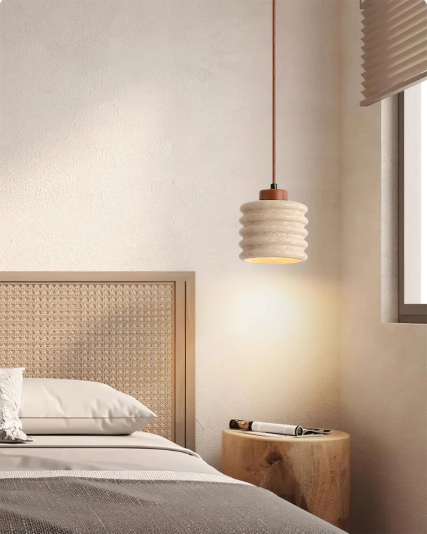 LumaVell Japandi Pendant Light for bedside table lighting - OpalDwell