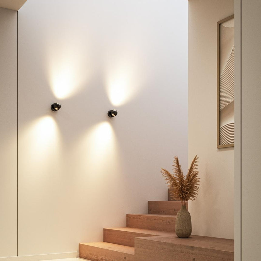 Glass Wall Lamp – rotating design with remote control for modern home decor | OroDwell