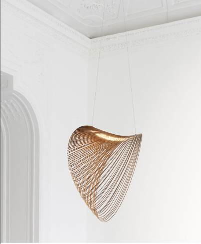 Birch Wood Pendant Light for Dining Area