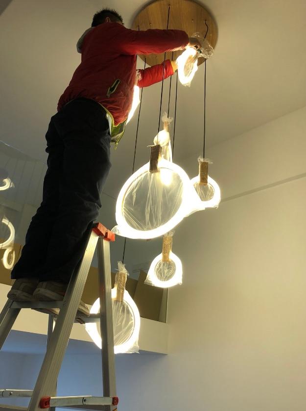 Acrylic Ring Chandelier Warm Cozy Glow Accent - OpalDwell
