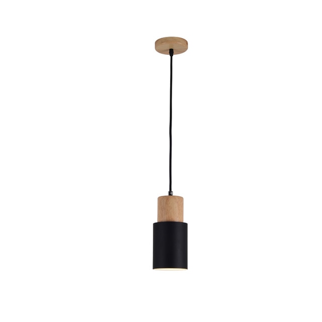 Lyra Oak Pendant Light Geometric Cage Brushed Nickel