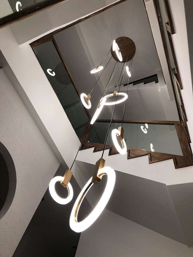 Acrylic Ring Chandelier Compact Configuration Detail - OpalDwell
