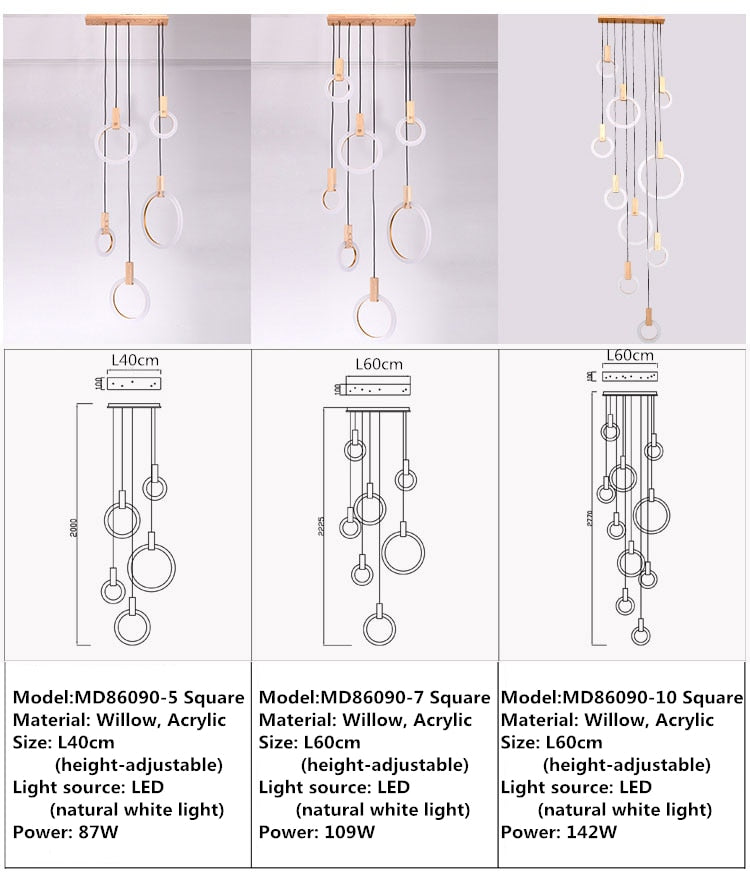 Virelle Chandelier Multiple Ring Configuration Detail - OpalDwell