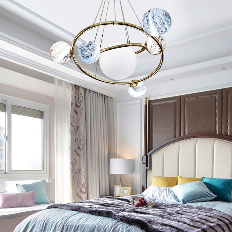 LumiSphere Designer Planet Chandelier for Living Room