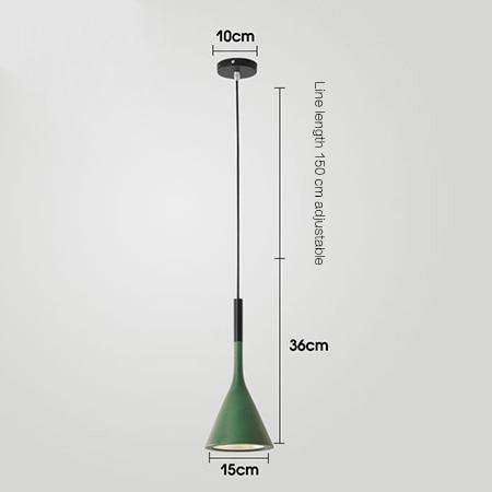 Cone Pendant Light Iron and Aluminum Detail