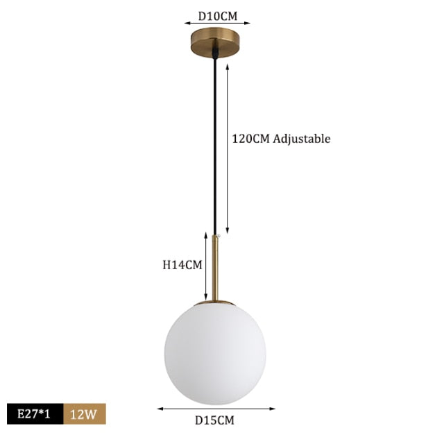Eira Scandinavian Glass Pendant Light for Kitchen