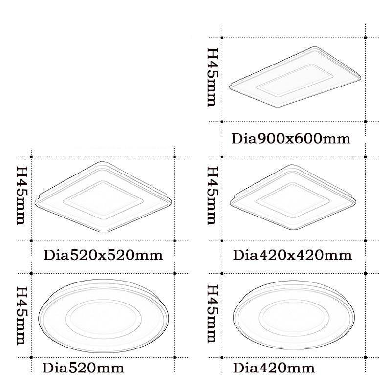 Acrylic Ceiling Light Dual-Layer Silhouette for Living Room