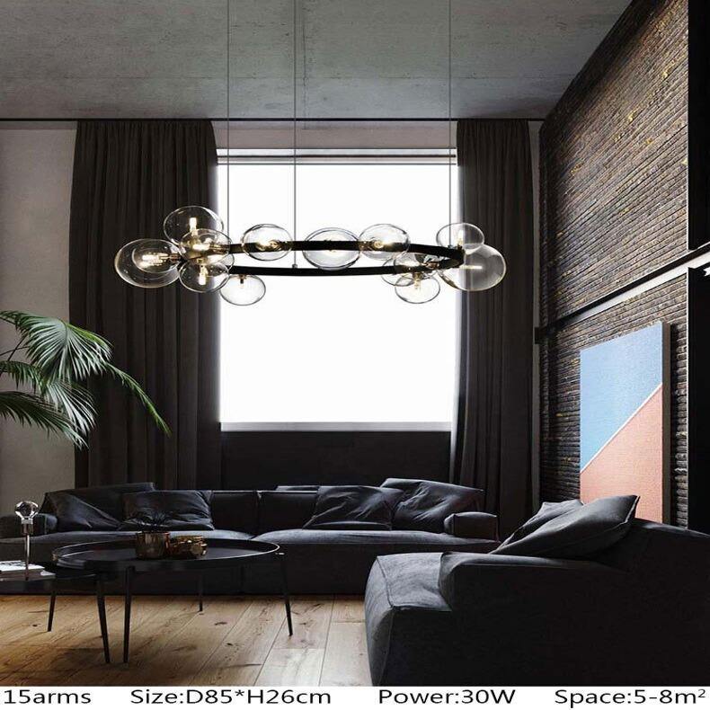 Acrylic and Glass Chandelier - Round Silhouette Design