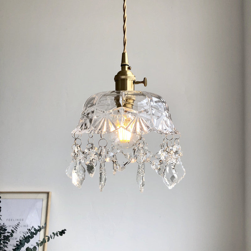 Antique Style Crystal Glass Stone Pendant Chandelier
