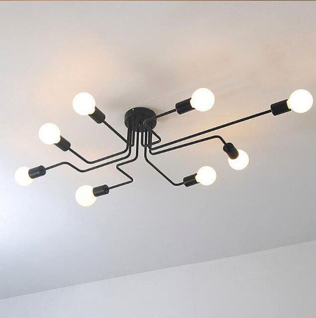 Close-up of eight head ceiling fixture