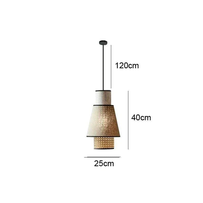 Dimension card for the 25 by 40 cm woven rattan shade