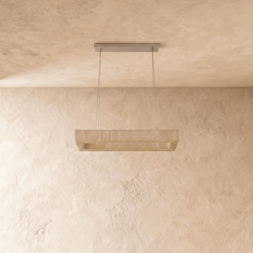 The same stone bar unlit, showing the pale veining in the face