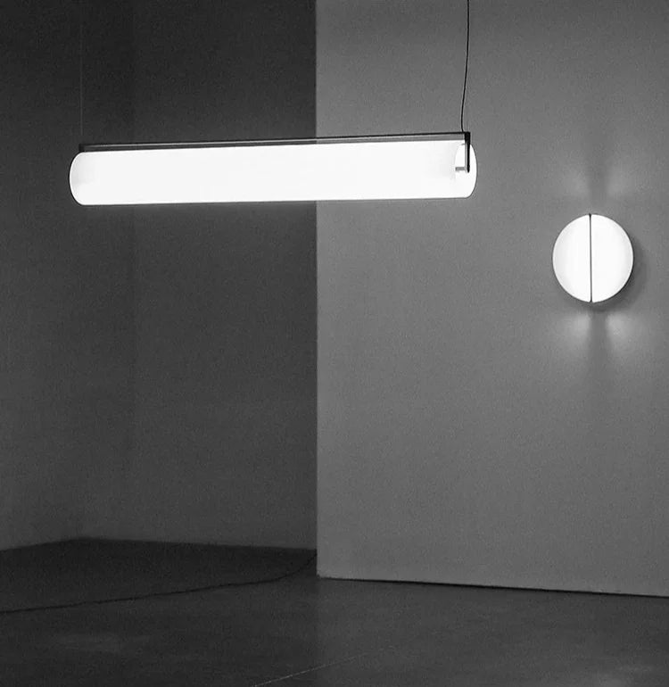 Modern pendant light in acrylic and iron