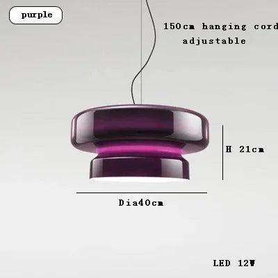 Dimension card for the 40 cm shade in purple