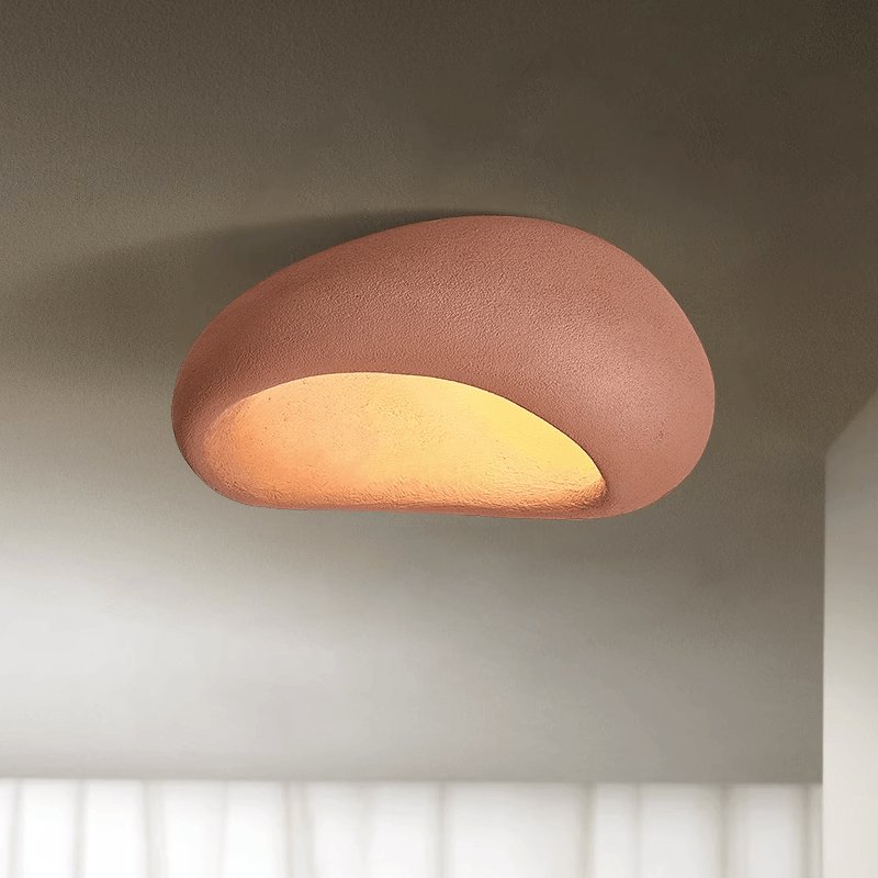 Brick red dome ceiling light shown on its own against a plain background
