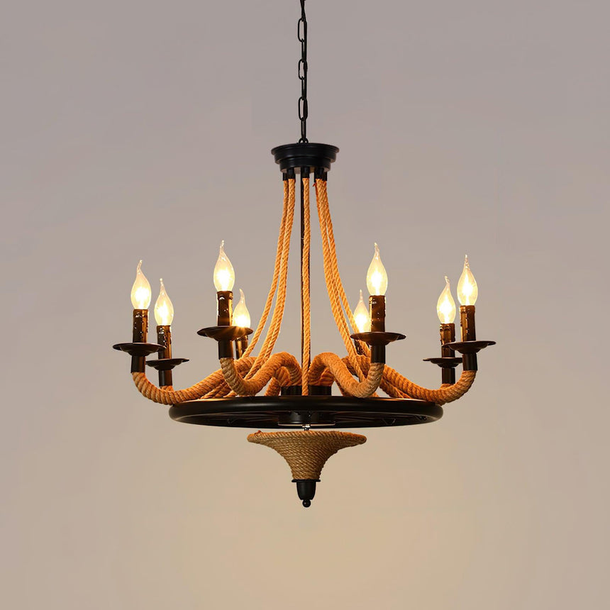 The eight light version with two rows of rope bound candle arms