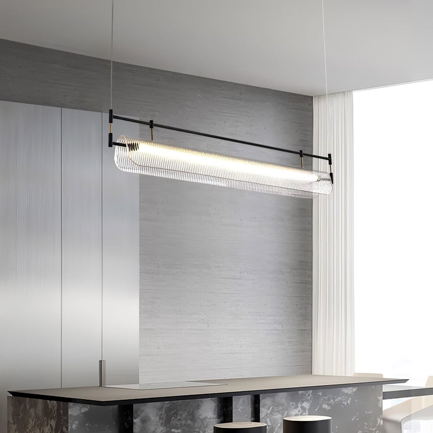 NovaLine Chandelier – Fluted Acrylic Shade Design