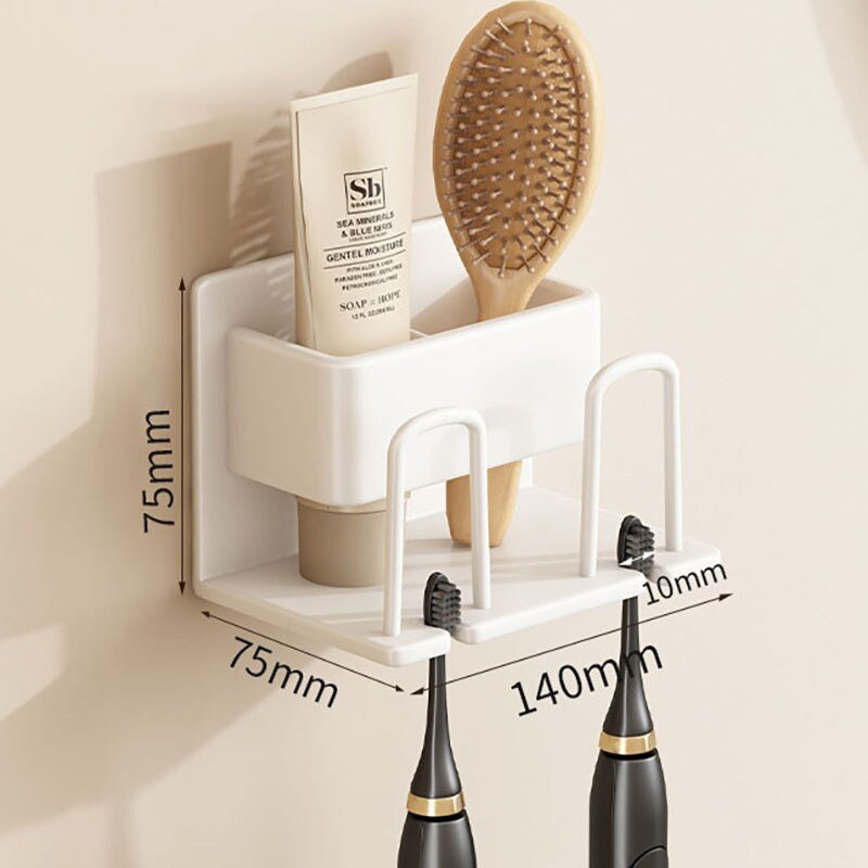 No-drill counter storage organizer for bathroom essentials