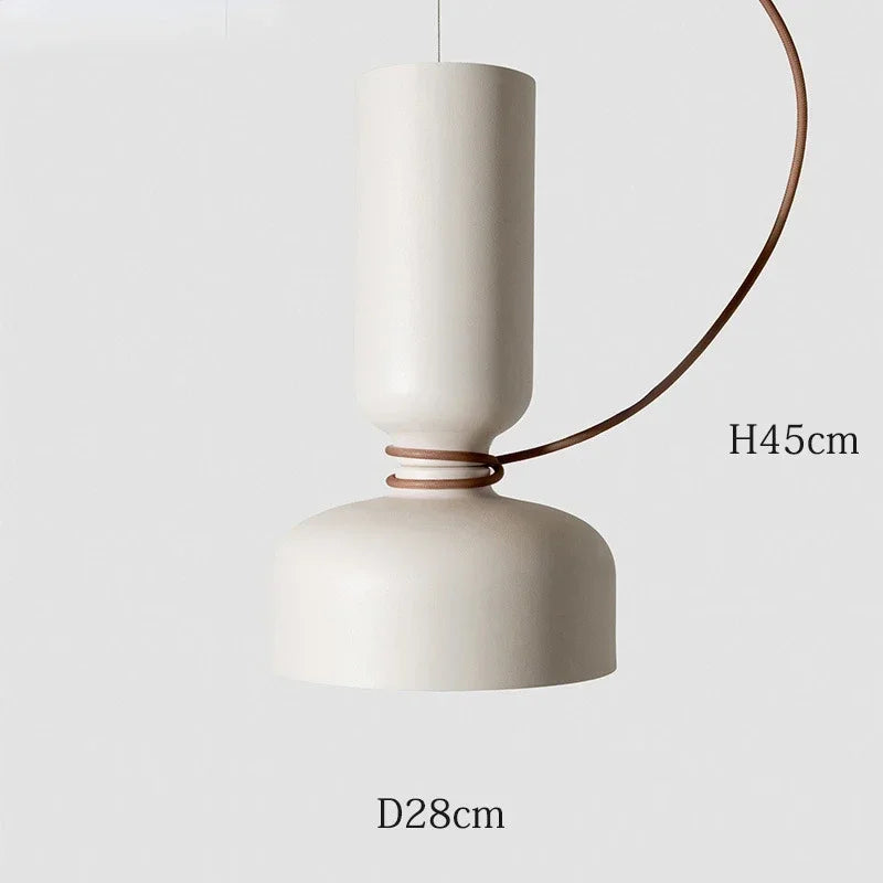 Dimension card for the tall cream pendant 28 cm across and 45 cm tall