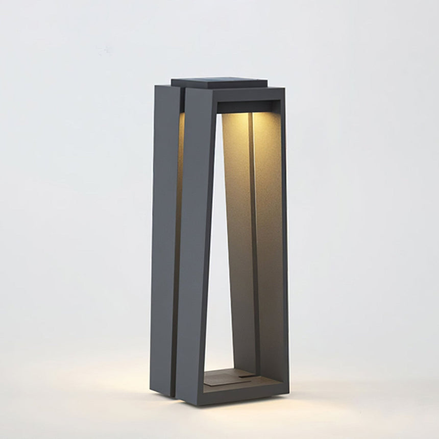 The lit inner panel straight on inside the dark tapered frame