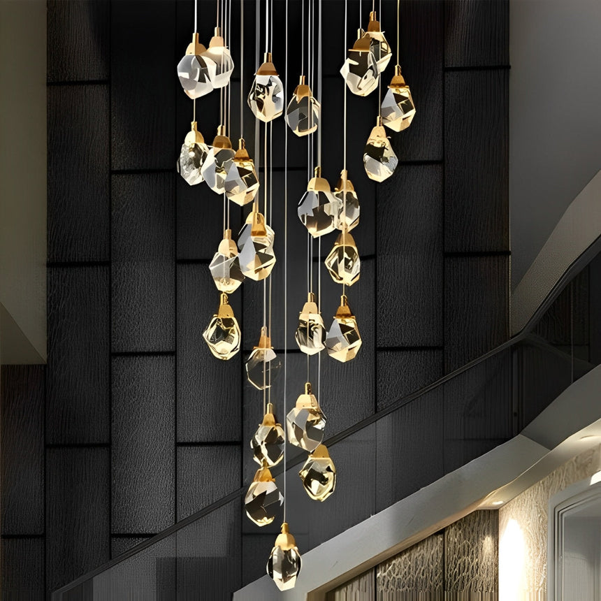 crystal chandelier spiral design for hallways