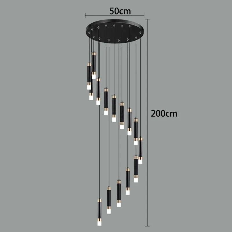 Twelve light version drawn with a 50 cm plate and a 200 cm drop marked