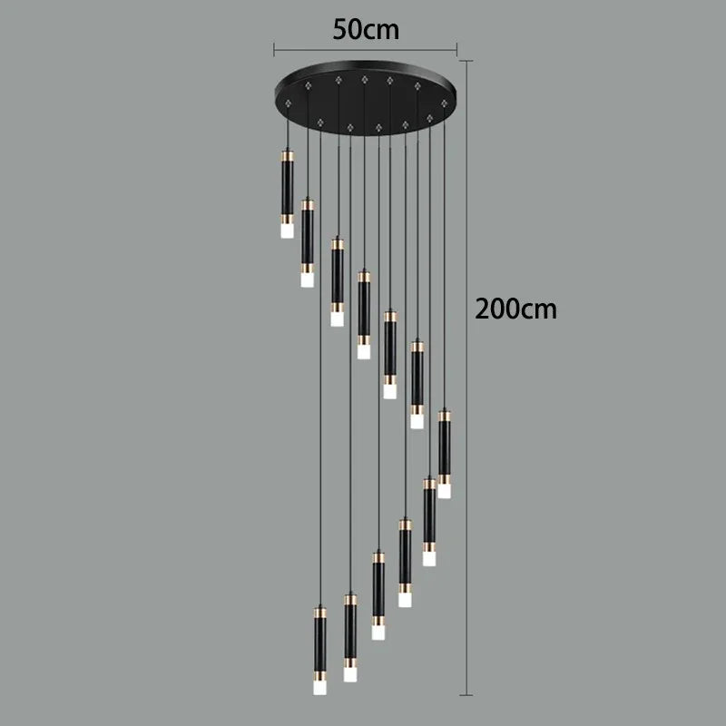 Eighteen light version drawn with a 50 cm plate and a 200 cm drop marked