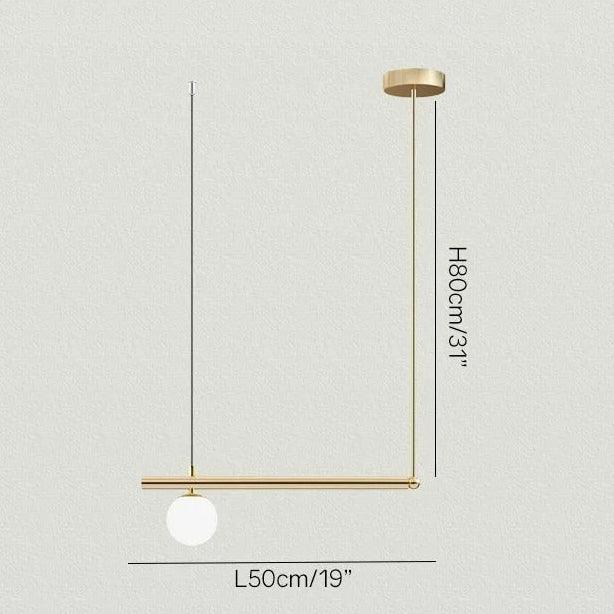 Single light version drawn at 50 cm long with the 80 cm height marked