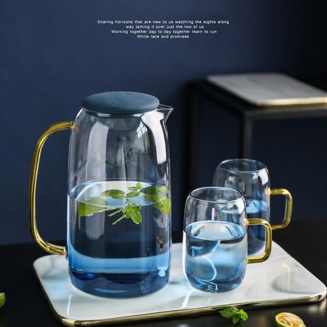 Pitcher set with matching glass cups