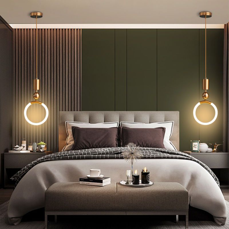 Metal Pendant Light LED Circular Ring Design