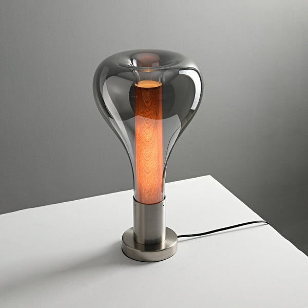Luminara Glass Table Lamp in a bedroom setting | OroDwell